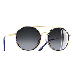 Women's Hexagonal Rounded 'Under The Bridge' Metal Sunglasses