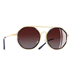 Women's Hexagonal Rounded 'Under The Bridge' Metal Sunglasses