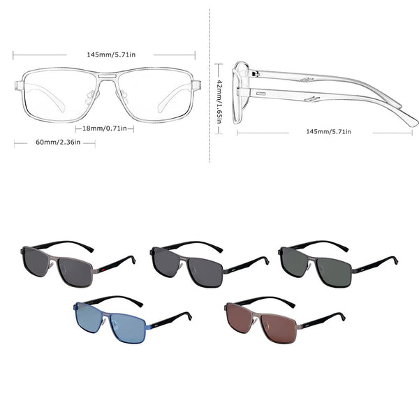 Men's Square Sport 'Tiger Eye' Metal Sunglasses