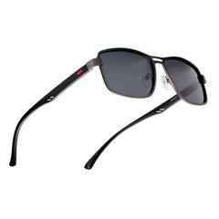 Men's Polarized Rectangular 'Tai Affair' Metal Sunglasses