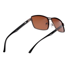 Men's Polarized Rectangular 'Tai Affair' Metal Sunglasses