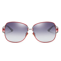 Women's Oversized Round 'Snow Print' Metal Sunglasses