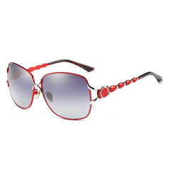 Women's Oversized Round 'Snow Print' Metal Sunglasses