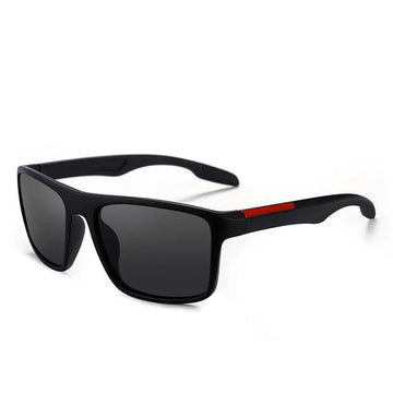 Men's Polarized Rectangular 'Beach Cruiser' Plastic Sunglasses