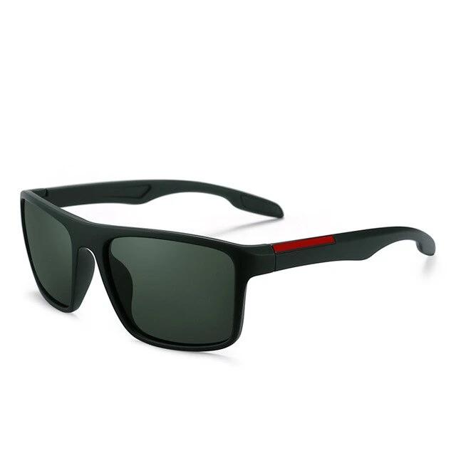 Men's Polarized Rectangular 'Beach Cruiser' Plastic Sunglasses