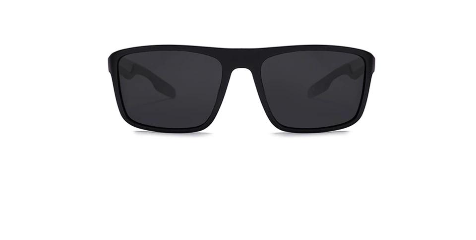 Men's Polarized Rectangular 'Beach Cruiser' Plastic Sunglasses