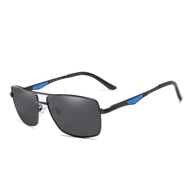 Men's Classic Square 'Dark Tang' Metal Sunglasses