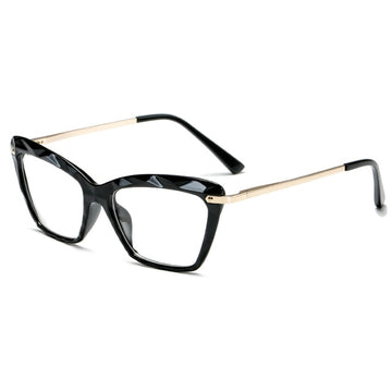 Women's Modern Cat Eye 'Simple Pearl' Metal Glasses