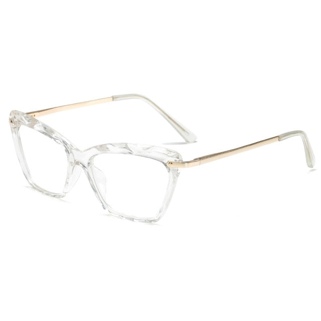 Women's Modern Cat Eye 'Simple Pearl' Metal Glasses