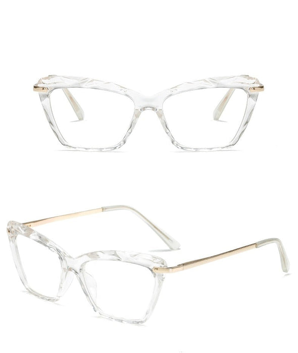 Women's Modern Cat Eye 'Simple Pearl' Metal Glasses