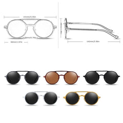 Men's Vintage Oval 'Black Jet' Metal Sunglasses