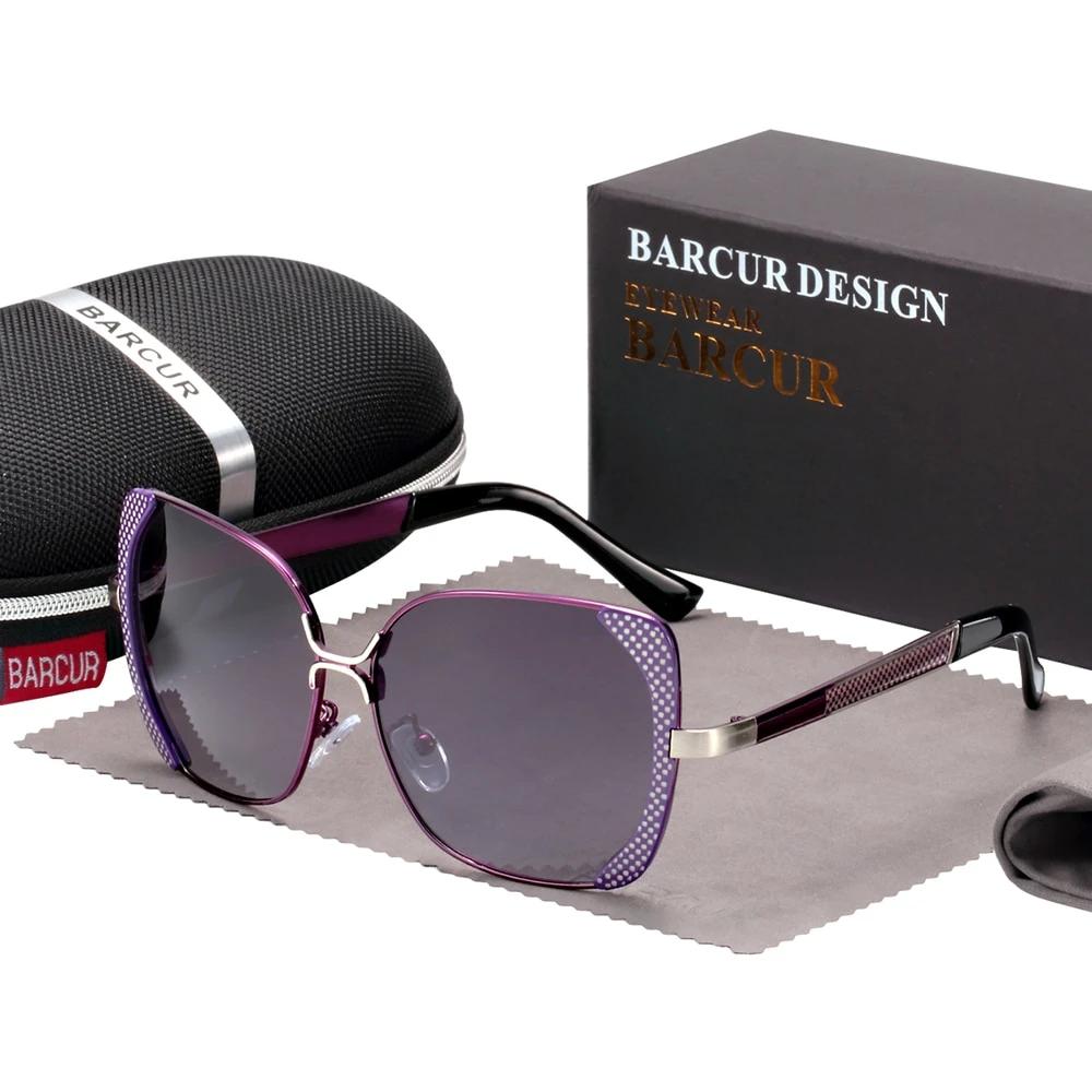 Women's Oversized Rectangular ' Black Dragon' Metal Sunglasses