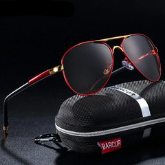 Men's Polarized Aviator 'Patrol' Metal Sunglasses