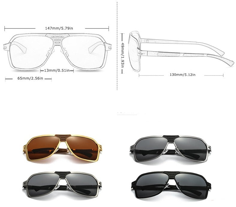 Men's Aviator Hexagonal 'Dr. Martin' Metal  Sunglasses
