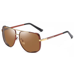 Men's Polarized Square 'V12' Metal Sunglasses