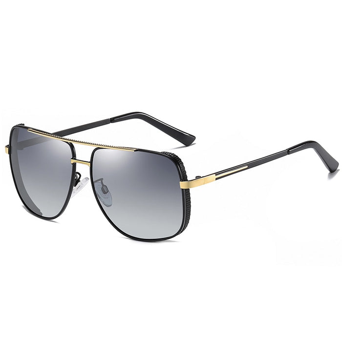 Men's Polarized Square 'V12' Metal Sunglasses