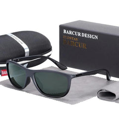 Men's Polarized Rectangular 'Ill Be Back' Plastic Sunglasses