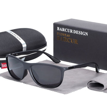 Men's Polarized Rectangular 'Ill Be Back' Plastic Sunglasses