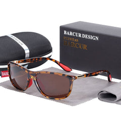 Men's Polarized Rectangular 'Ill Be Back' Plastic Sunglasses