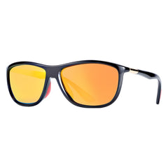 Men's Polarized Rectangular 'Ill Be Back' Plastic Sunglasses