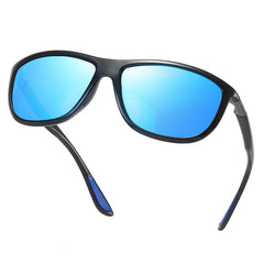 Men's Polarized Rectangular 'Ill Be Back' Plastic Sunglasses