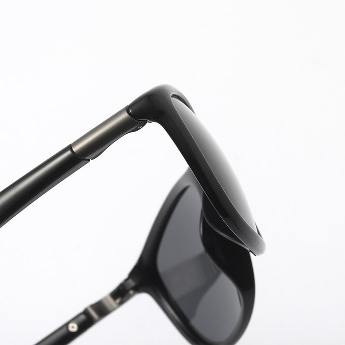 Men's Polarized Rectangular 'Ill Be Back' Plastic Sunglasses