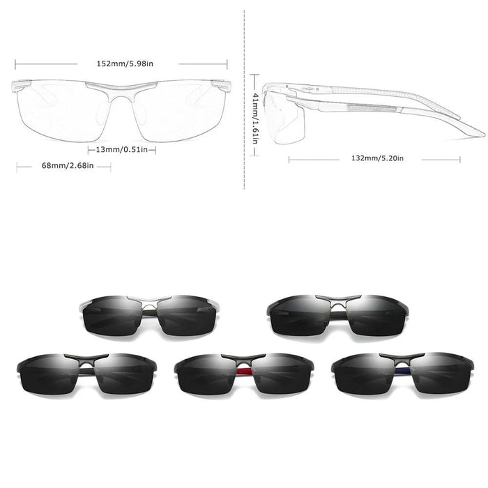 Men's Semi Rimless Polarized 'Going the Distance'  Metal Sunglasses