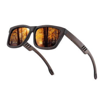 Men's Polarized Square 'King Of Color' Bamboo Sunglasses