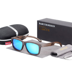 Men's Polarized Square 'King Of Color' Bamboo Sunglasses