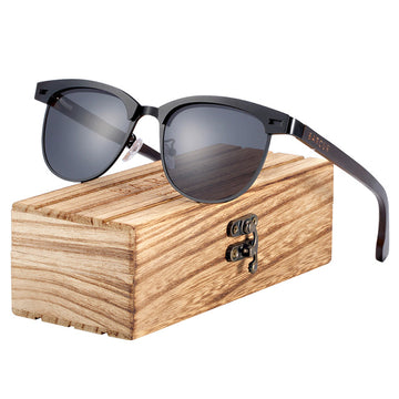 Men's Oversized Polarized 'Stand Life' Metal Sunglasses