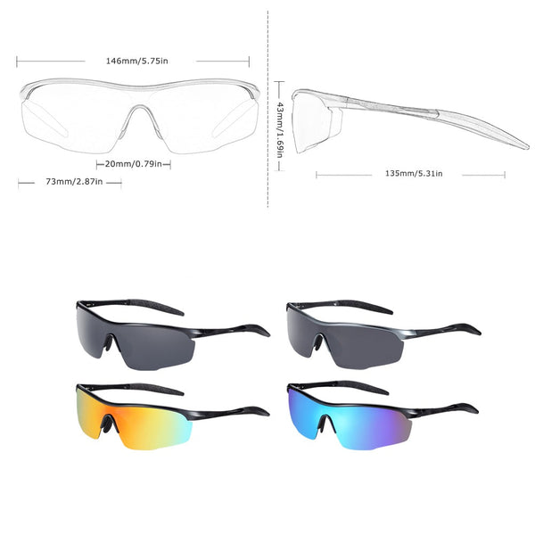 Men's Semi Rimless Sport 'Draco Love' Metal Sunglasses