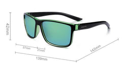 Men's Polarized Rectangular 'Dutch' Plastic Sunglasses