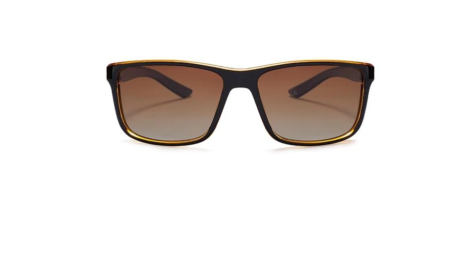 Men's Polarized Rectangular 'Dutch' Plastic Sunglasses
