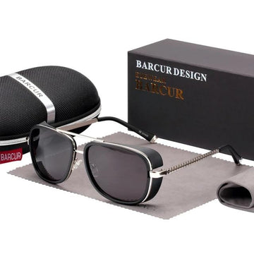 Men's Rectangular 'The Stark 3' Plastic Sunglasses