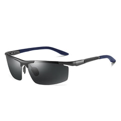 Men's Semi Rimless Polarized 'Going the Distance'  Metal Sunglasses