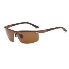 Men's Semi Rimless Polarized 'Going the Distance'  Metal Sunglasses