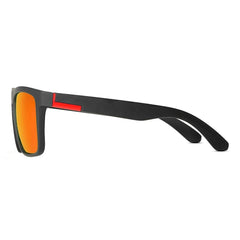 Men's Polarized Rectangular 'Waves' Plastic Sunglasses