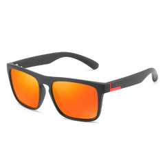 Men's Polarized Rectangular 'Waves' Plastic Sunglasses