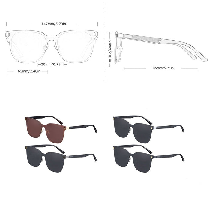 Unisex Square Polarized 'Moody Mind' Metal Sunglasses