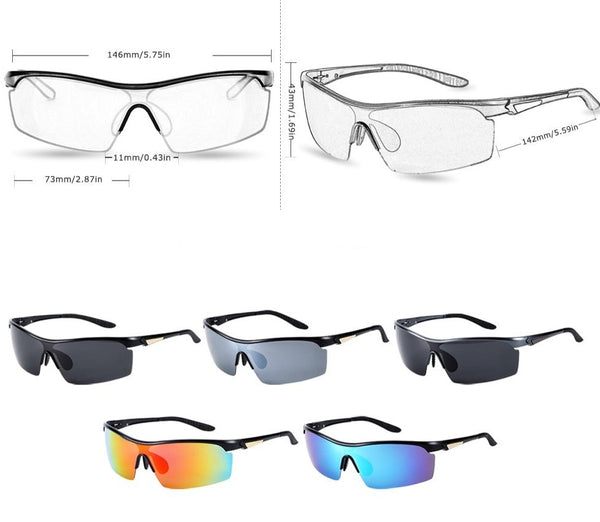 Men's Semi Rimless Polarized 'Game On' Metal Sunglasses