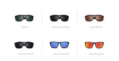 Men's Polarized Rectangular 'Back to Basics' Plastic Sunglasses