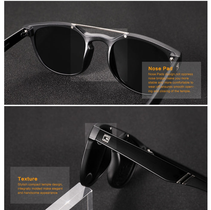 Men's Polarized Oval 'Dragon Men' Plastic Sunglasses