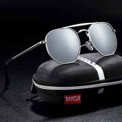 Men's Polarized Pilot 'The Guard Men' Metal Sunglasses