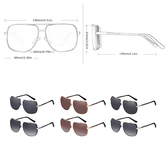 Men's Polarized Aviator 'Crud Blazer' Metal Sunglasses