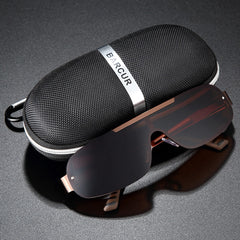 Men's Polarized Rimless 'Grand Prix' Metal Sunglasses