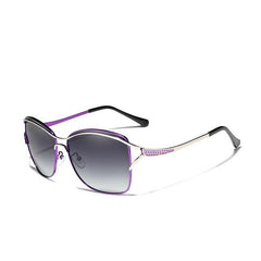 Women's Oversized Polarized Square 'Butterfly' Metal Sunglasses