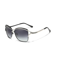 Women's Oversized Polarized Square 'Butterfly' Metal Sunglasses