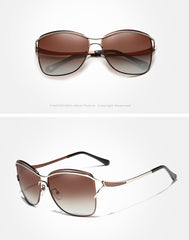 Women's Oversized Polarized Square 'Butterfly' Metal Sunglasses