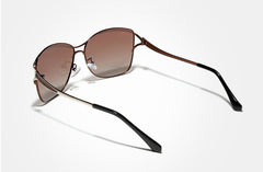 Women's Oversized Polarized Square 'Butterfly' Metal Sunglasses