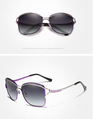 Women's Oversized Polarized Square 'Butterfly' Metal Sunglasses